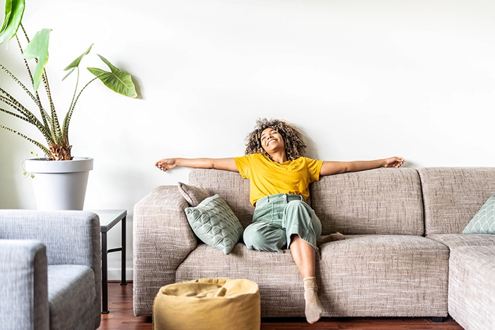 sitting on sofa | summer humidity at home