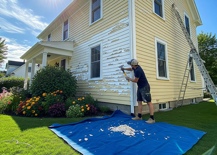 Fresh exterior paint and trim